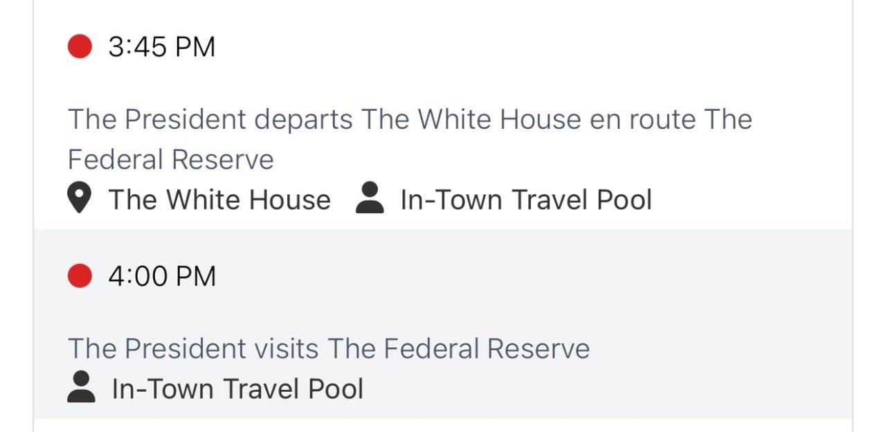 President visiting Fed